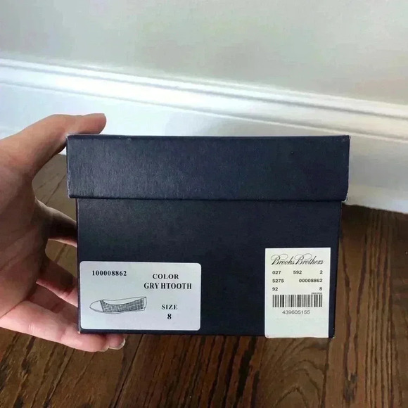 Brooks Brothers “346” Women’s 8 Gray/Brown Houndstooth Flats - NEW IN BOX!! - Picture 9 of 9